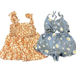 2 sets of summer girls outfits. Size 8 & 9 years